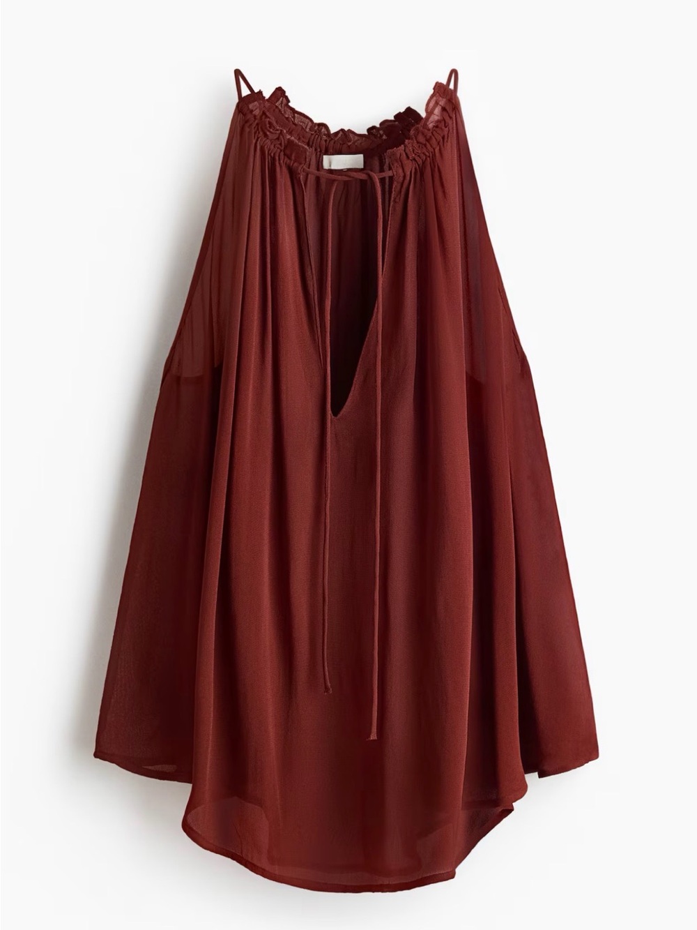H&M Dark Red Drawstring Swing Top
